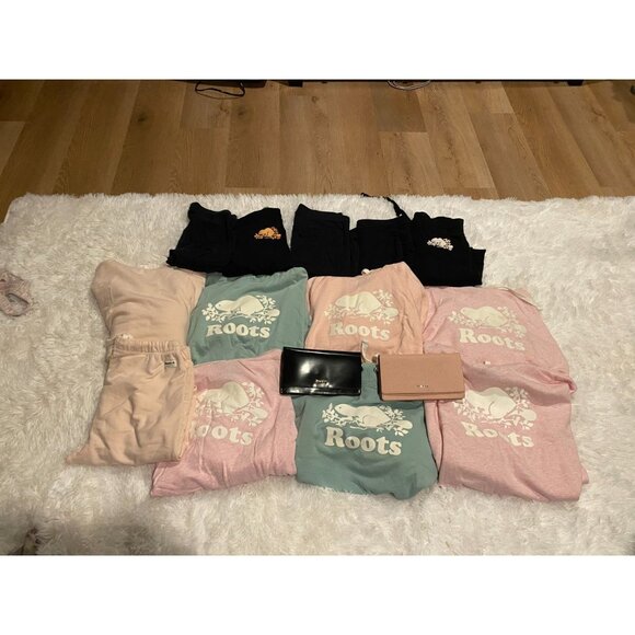 HUGE Roots Canada Hoodie Sweatshirt Sweatpants LOT XS XXS Pink Black - Picture 2 of 9